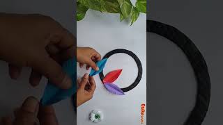 Wall Hanging Crafts Ideas!! Paper Flower Wall Hanging with Colour Paper! #shorts #youtubeshorts