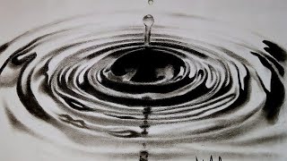 Drawing water drops with ripple effect/ Easy step to draw