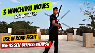 3 Nanchaku Moves | Nanchaku For Beginners | Self - Defense.