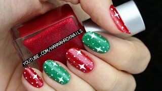 Easy Starry Christmas Nail Art