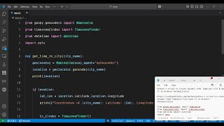 Python 3 Script to Get Current Time & Timezone of Any City Name Using Geopy & TimezoneFinder Library