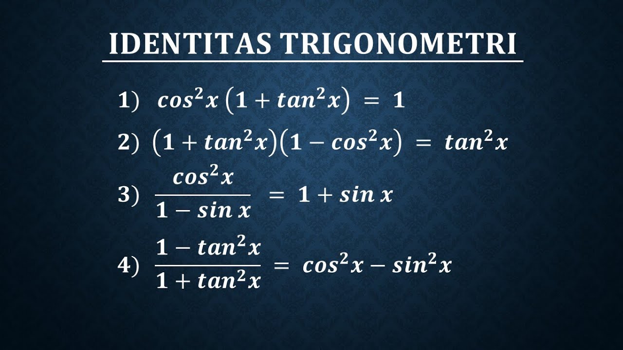 Soal-soal Identitas Trigonometri - YouTube