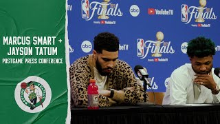 Jayson Tatum + Marcus Smart Postgame Media Availability | NBA Finals Game 6 | Celtics vs. Warriors