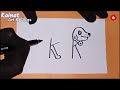 how to draw dog from letter kk easy dog drawing animals drawing dog drawing puppy drawing