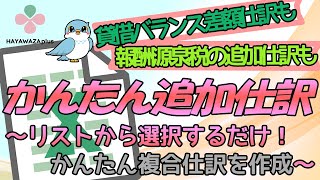 【追加仕訳⑤】かんたん追加仕訳/弁護士、税理士報酬料金を自動計算して仕訳を起こします【HAYAWAZAplus】