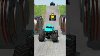 Monster Trucks Vs Big Bollards 003 #beamngdrive #beamng #monstertruck