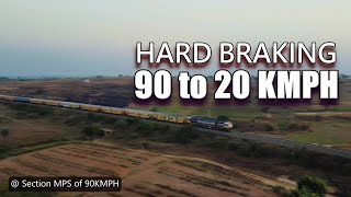 HARD BRAKING uncut video !! 12678 Ernakulam Intercity from 90s to 20 KMPH and full notching