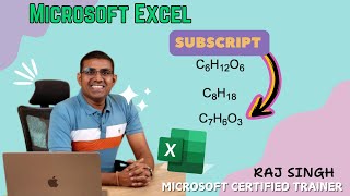 How to Use SUBSCRIPT in Excel | Excel Formatting Tips | Raj Singh Microsoft Certified Trainer