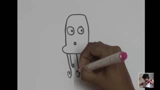 How to Draw a cartoon jelly fish  - Drawing Ideas for Kids