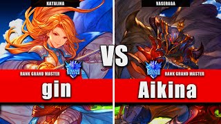 GBVSR ▰ gin (Katalina) VS Aikina (Vseraga) | High Level Gameplay