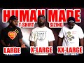 ❤️彡Human Made❤️彡 T-Shirt Sizing comparison