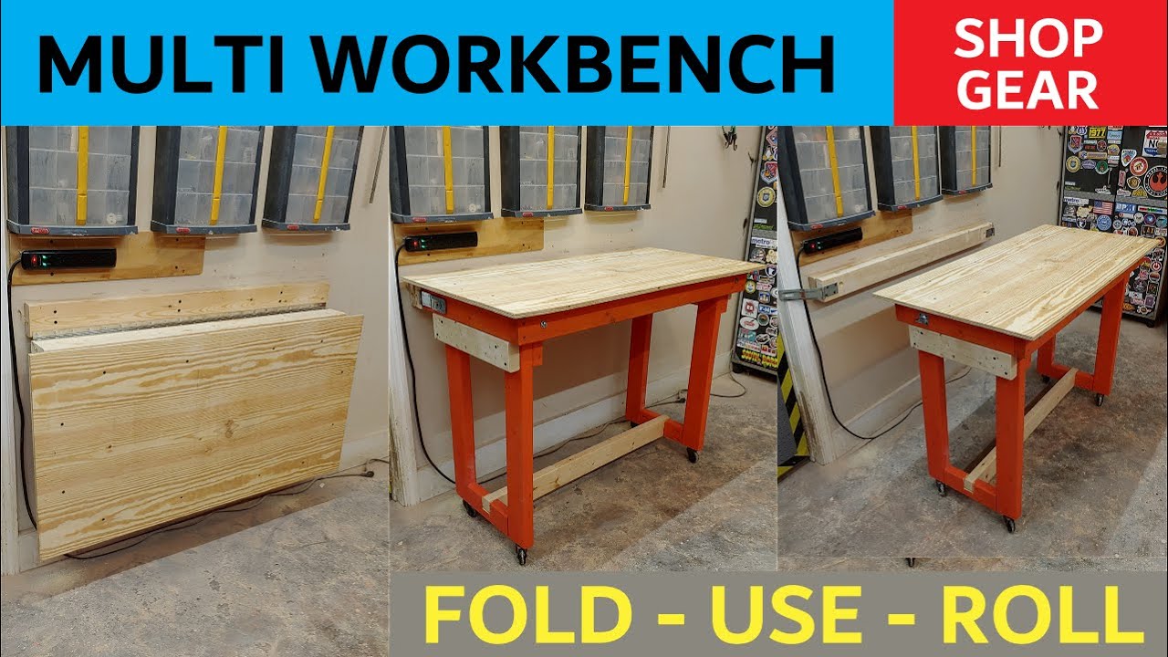 Fold Up And Rolling Workbench - Compact Workstation For Small Shops ...