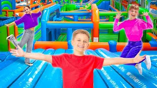 24 Hour in BOUNCY PARK Challenges