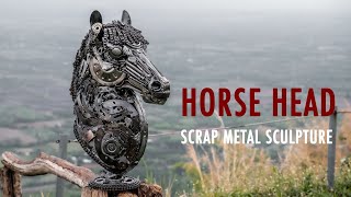 Horse head scrap metal sculpture