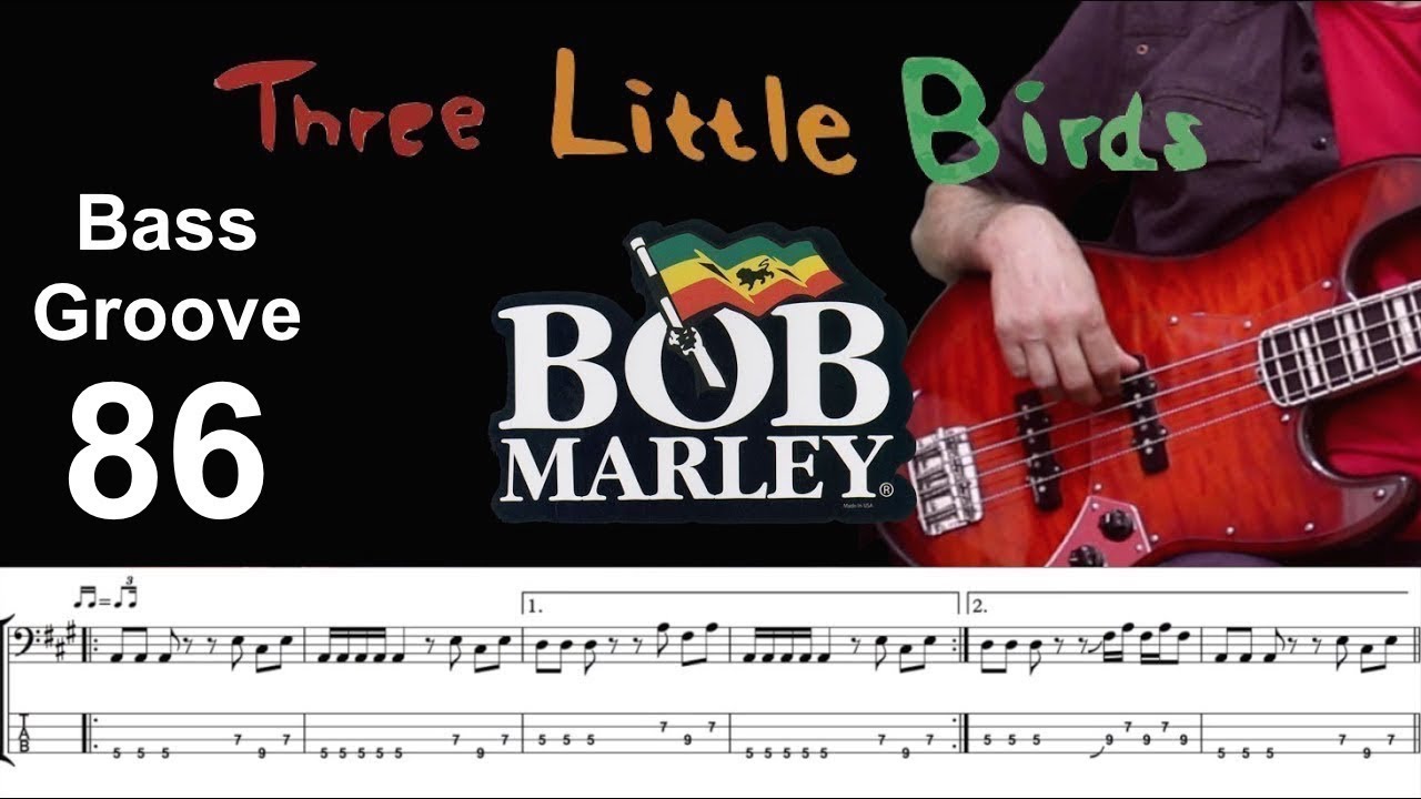 THREE LITTLE BIRDS (Bob Marley) How To Play Bass Groove Cover With ...