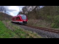 A DB Regio train approaching Bigge in Germany