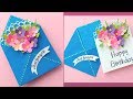 How to make Envelope Surprise Birthday Card / Handmade easy card Tutorial