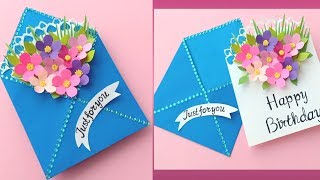 How to make Envelope Surprise Birthday Card / Handmade easy card Tutorial