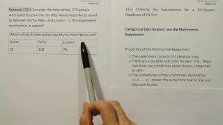 Characteristics of a Multinomial Experiment, Example 175.5