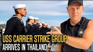 5000 US sailors arrive on THAILAND shores | USS Carl Vinson