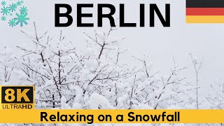 🎬🎥 ► Snowfall Berlin 8K | Relaxing while snowing outside | Non-Copyrighted Music ⭐⭐⭐⭐⭐
