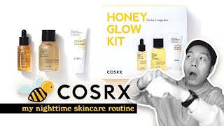 My HONEY NIGHT skincare routine: COSRX ✨ Honey Glow Sample Kit ✨ 🐝