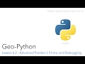 Lesson 6.2 - Advanced Pandas II, Errors, and Debugging