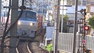 EF66-102牽引貨物列車　西明石駅通過