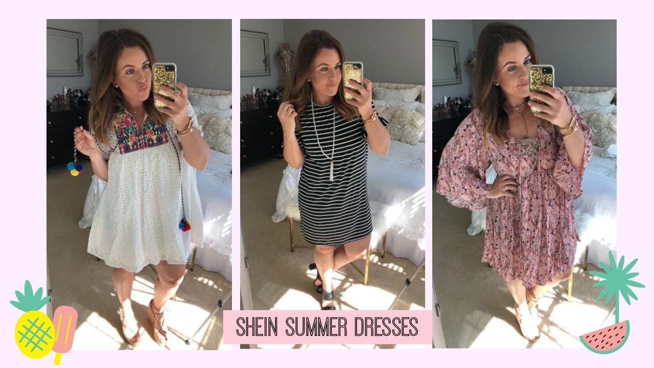 Shein Try On Haul Summer Dresses 2018 Youtube