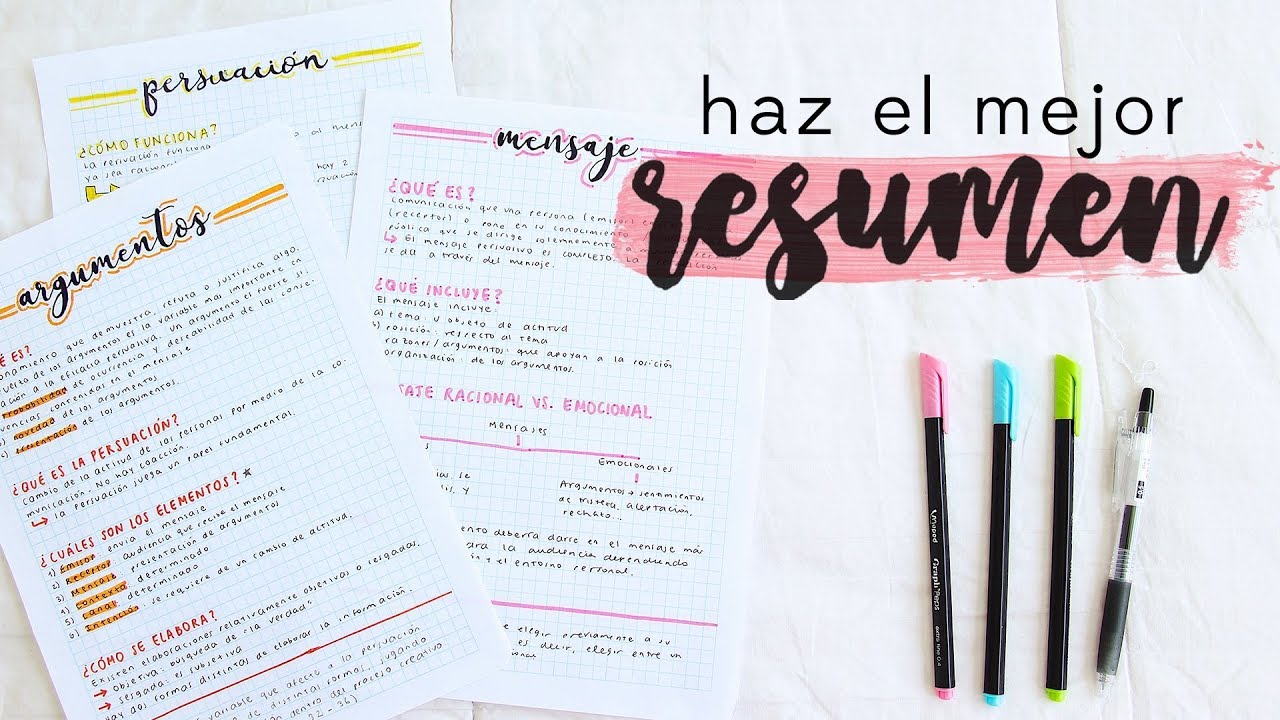 CÓMO HACER RESÚMENES ORGANIZADOS PARA ESTUDIAR: Tips Y Trucos Fáciles ...