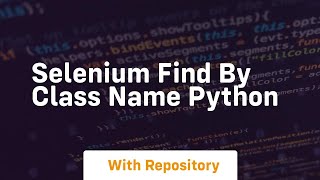 selenium find by class name python