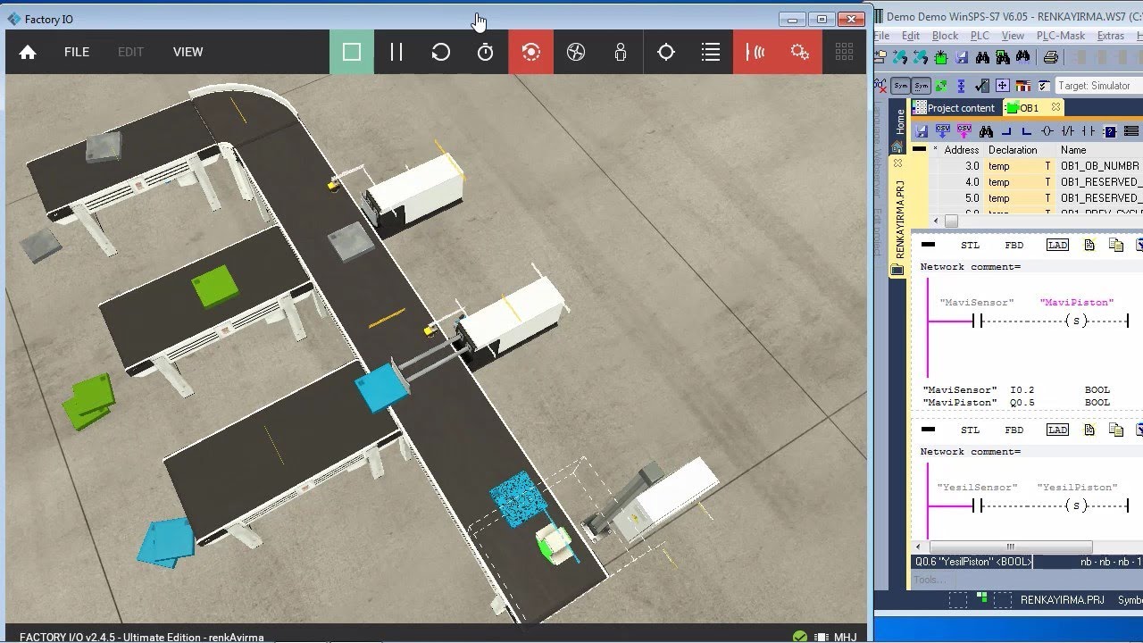 Factory IO Programı Ile PLC Simülasyonu Ürün Ayrıştırma Projesi - YouTube