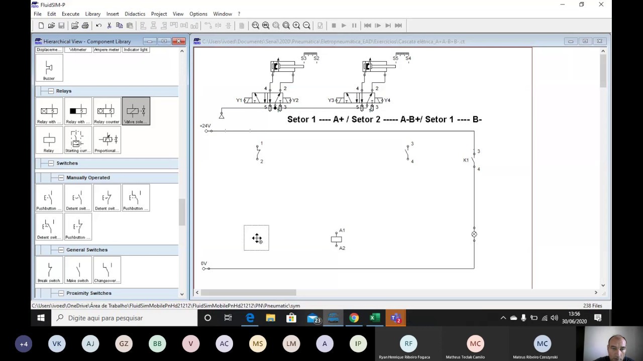 Circuito Eletropneumático Cascata Elétrica A+A-B+B- - YouTube