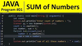 Java Program #1 - Find Sum of Numbers Entered by User