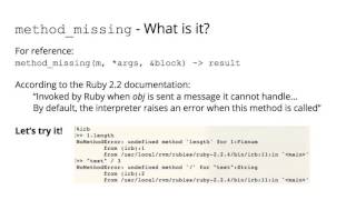 Ruby method_missing tutorial