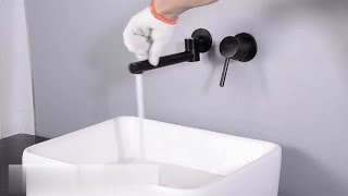 matte black wall mounted bathroom sink faucet