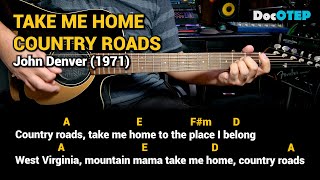 Take Me Home Country Roads - John Denver (Easy Guitar Chords Tutorial with Lyrics)