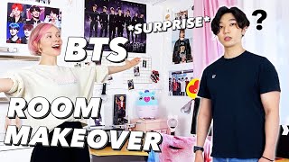 BTS Room Makeover *PRANK* On My Boyfriend 🇰🇷🇩🇪