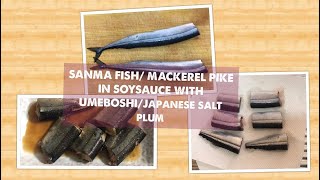 Japanese Dinner Ideas| Sanma(Mackerel Pike) in soy sauce with Umeboshi (Japanese salt plums)