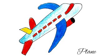 How to draw Easy Aeroplane drawing for kids | Airplane | Aircraft | Step by step | beginners