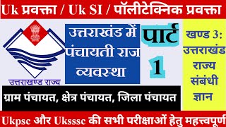 ✔️उत्तराखंड में पंचायती राज व्यवस्था पार्ट 1🎯 ukpsc & uksssc की सभी परीक्षाओं हेतु महत्त्वपूर्ण।।