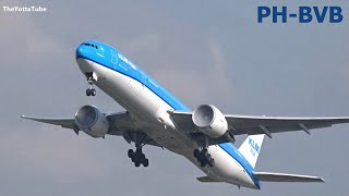 KLM Asia - Boeing 777-300 ER - Takeoff + Landing at AMS (PH-BVB)