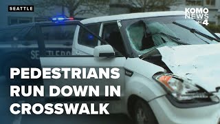 3 pedestrians in crosswalk hit by car in Seattle's U District, driver in custody