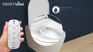 Smart Toilet mit randloser Keramik und Toilettensitz mit vielen Funktionen