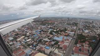 Cambodia Airlines A319 KR752 Landing into Phnom Penh Intl Rwy 23