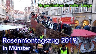 Rosenmontagszug 2019 in Münster ungeschnitten in voller Länge