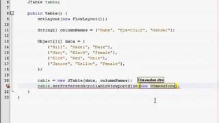 Java GUI Tutorial 19 JTable