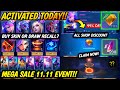 ACTIVATED PROMO DIAMOND! ALL SKINS PRICE 1 DIAMOND (99% OFF) & DRAW RECALL | MEGA SALE 11.11 - MLBB