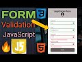 Complete form validation using javascript in 2021|Registration form|valid form|codingwithmanoj