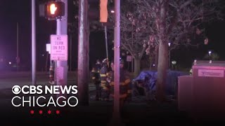 3 killed when car crashes, bursts into flames in north Chicago suburbs